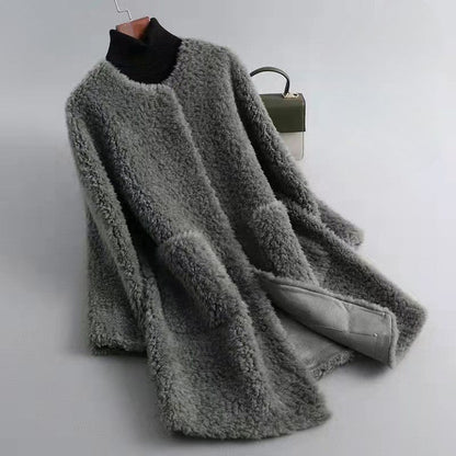 Long Plush Winter Coat for Women - Warm Stylish Fit