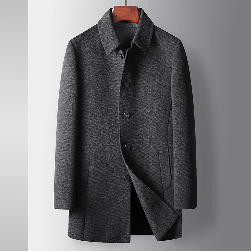 Classic Fit Mid-Length Coat for Men - Nocini