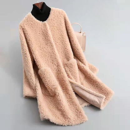 Long Plush Winter Coat for Women - Warm Stylish Fit