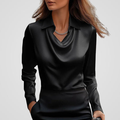 Ladies Elegant V Neck Silk Blouse