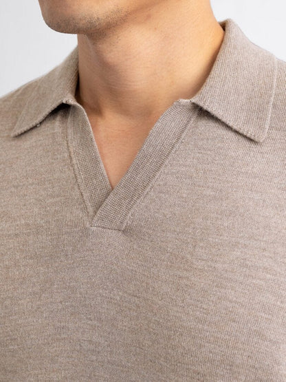 Elegant Mens Traditional V Neck Polo Shirt