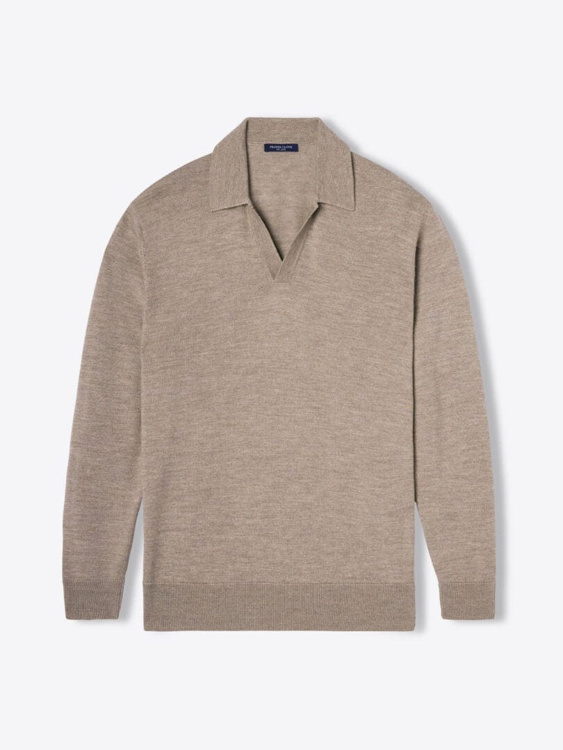 Elegant Mens Traditional V Neck Polo Shirt