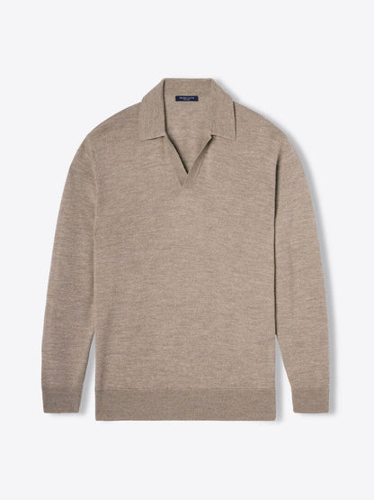 Elegant Mens Traditional V Neck Polo Shirt
