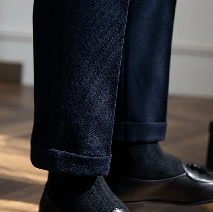 Slim Fit Navy Blue Dress Pants