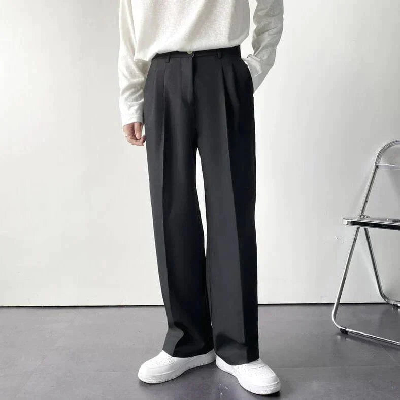 Classic Fit Wide Leg Dress Pants - Nocini