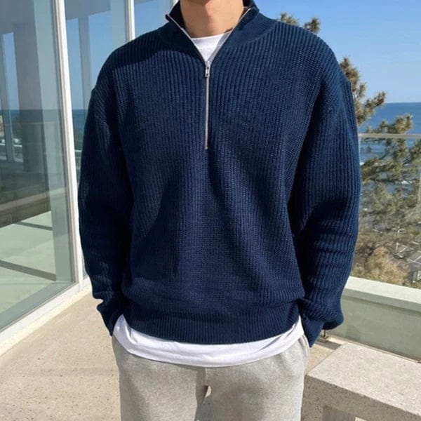 Luxury Men's Vintage Zip Up Sweater - Nocini
