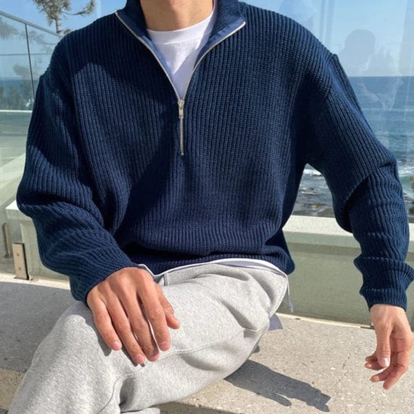 Luxury Men's Vintage Zip Up Sweater