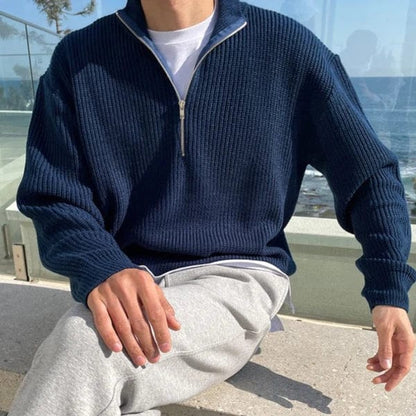 Luxury Men's Vintage Zip Up Sweater