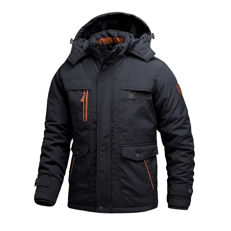 Warm Waterproof Men's Hooded Parka Jacket