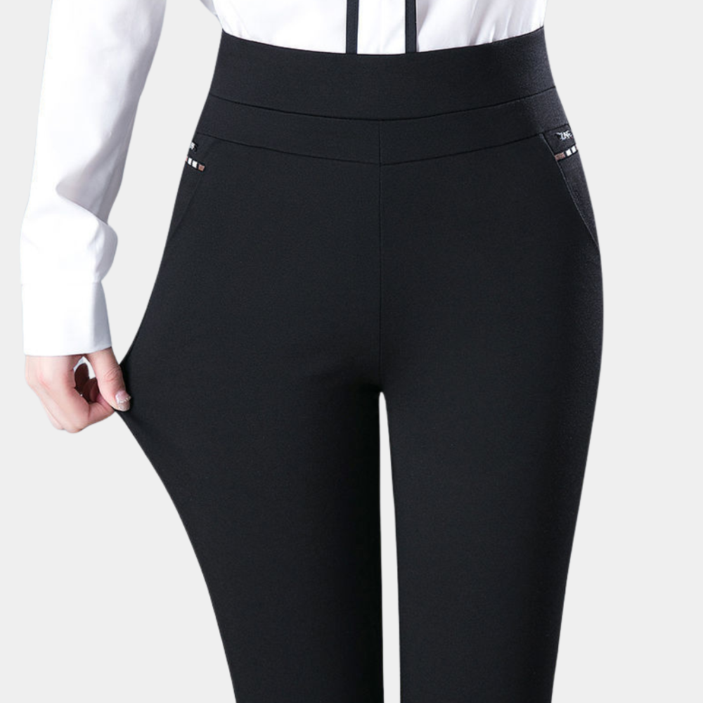 Women's High Waisted Slim Fit Stretch Pants - Nocini