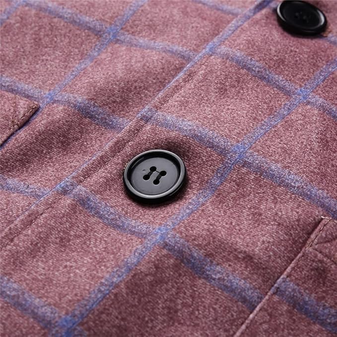 Classic Plaid Double Breasted Men's Blazer Jacket