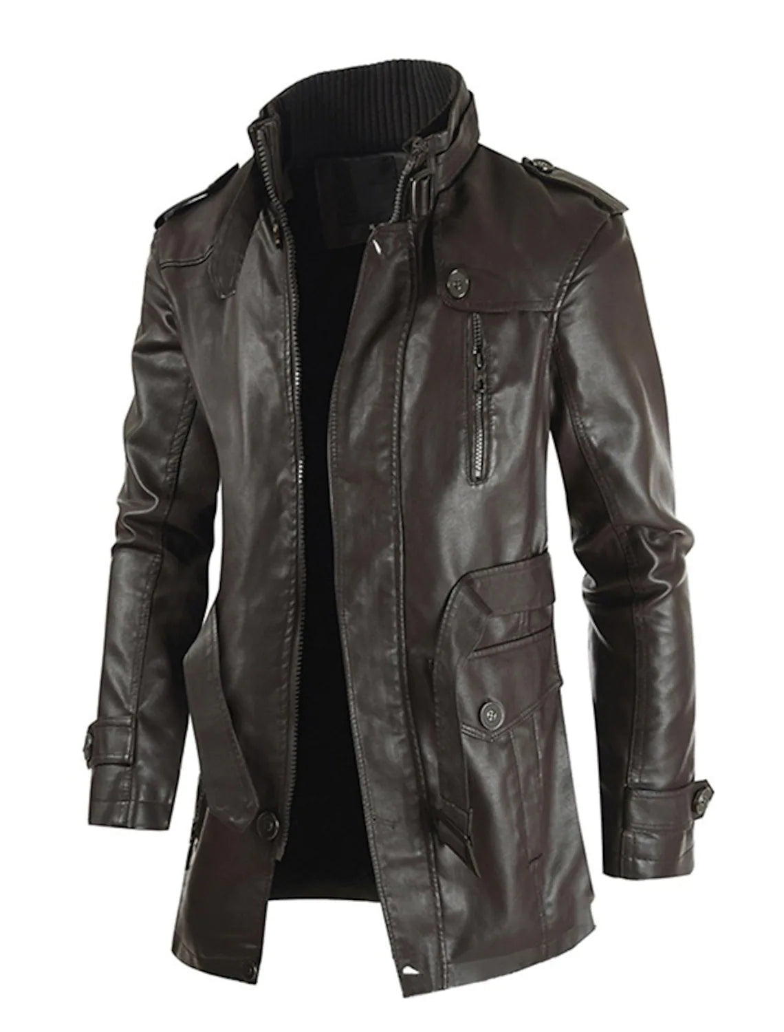 Classic Men's Leather Biker Jacket - Nocini