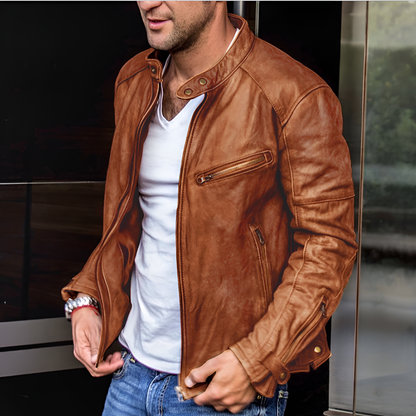 Stylish Water Resistant Mens Leather Jacket