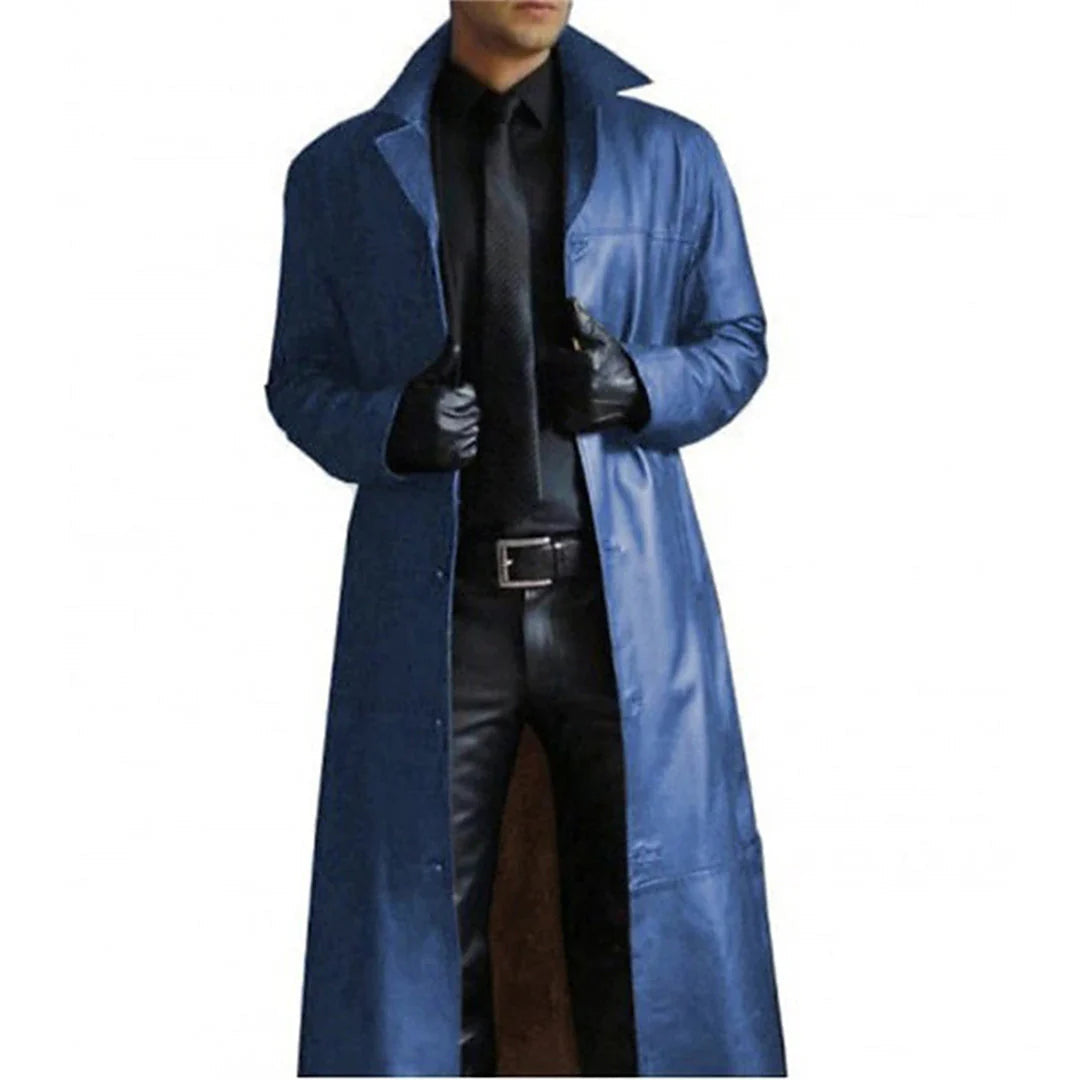 Classic Synthetic Leather Mens Winter Jacket
