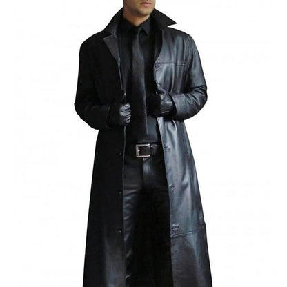 Classic Synthetic Leather Mens Winter Jacket