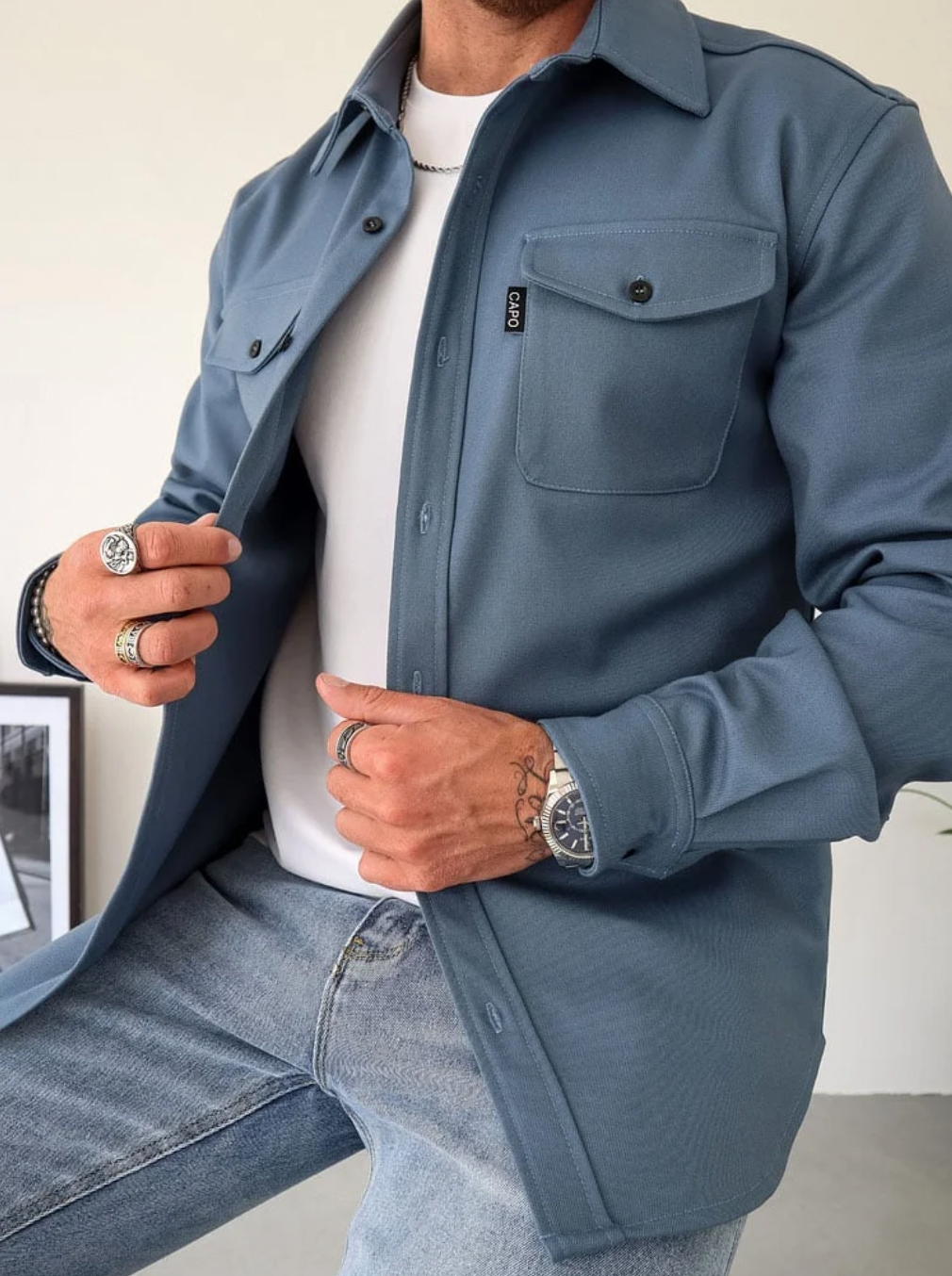 Casual Mens Pocket Shirt - Olytrend