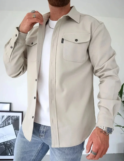 Comfortable Mens Pocket Shirt Long Sleeve