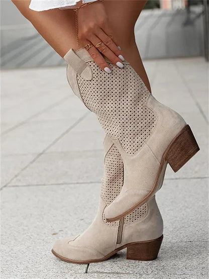 Classic Low Heel Western Boots for Women