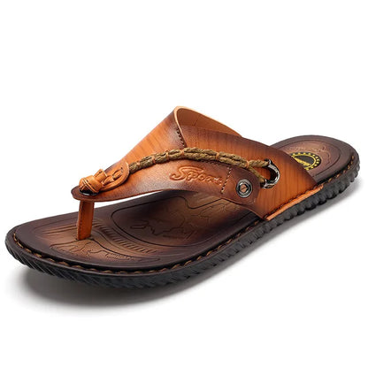 Levi Classic Brown Leather Sandals for Men