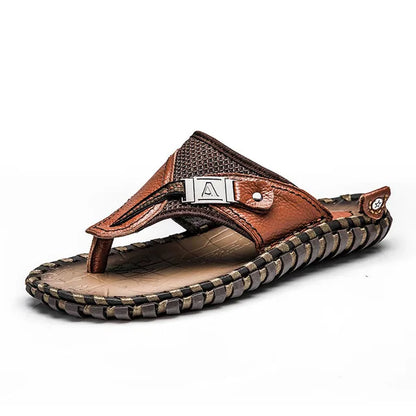 Levi Classic Brown Leather Sandals for Men