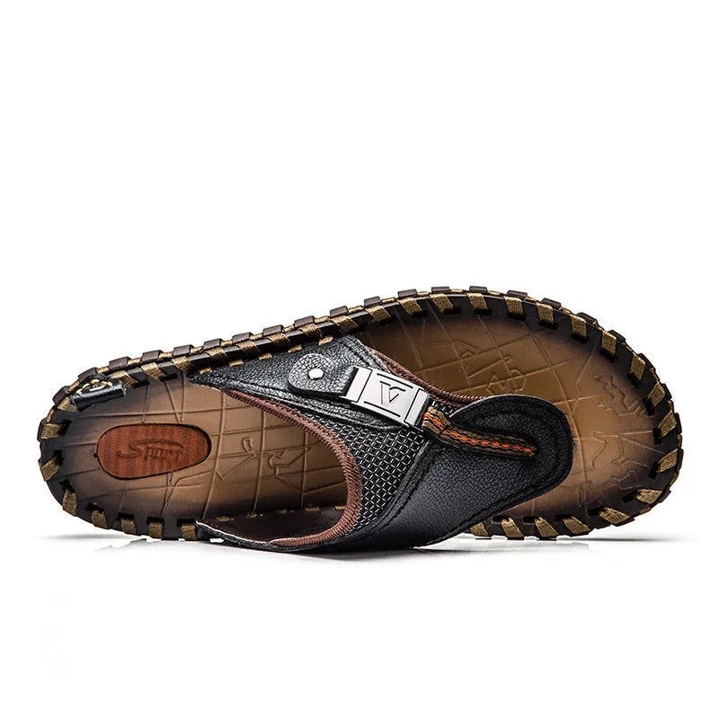 Levi Classic Brown Leather Sandals for Men