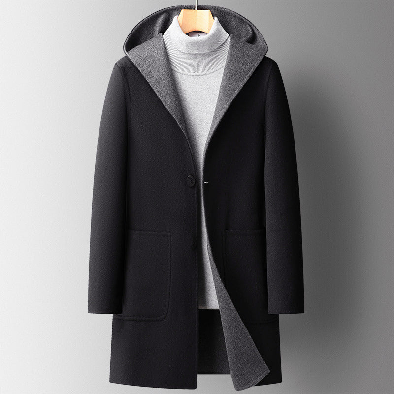 Warm Reversible Hooded Men's Parka Coat - Nocini