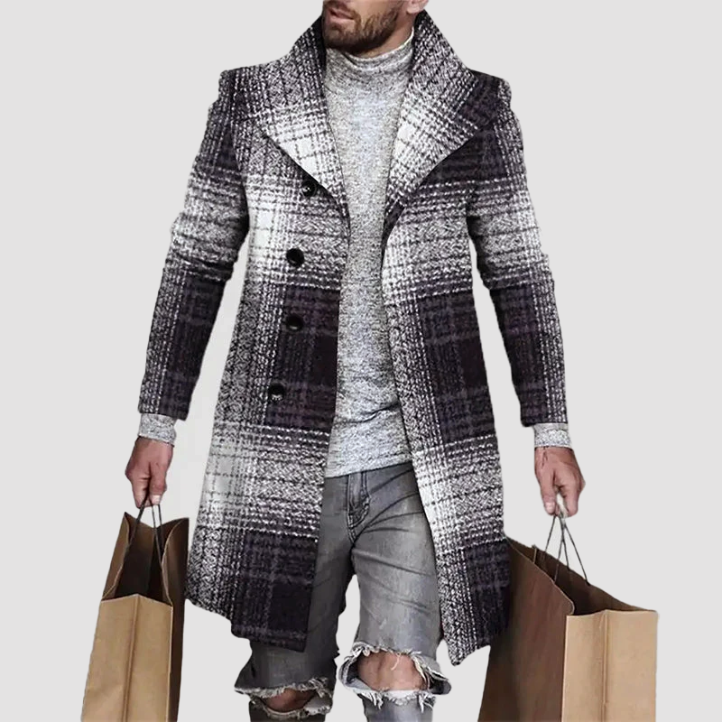 Classic Plaid Wool Overcoat