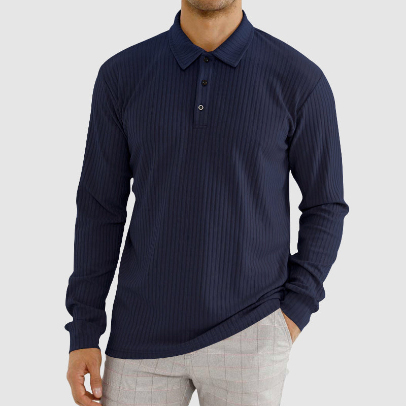 Classic Fit Ribbed Polo Shirt for Men - Nocini