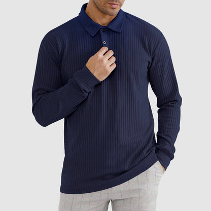 Classic Fit Ribbed Polo Shirt for Men