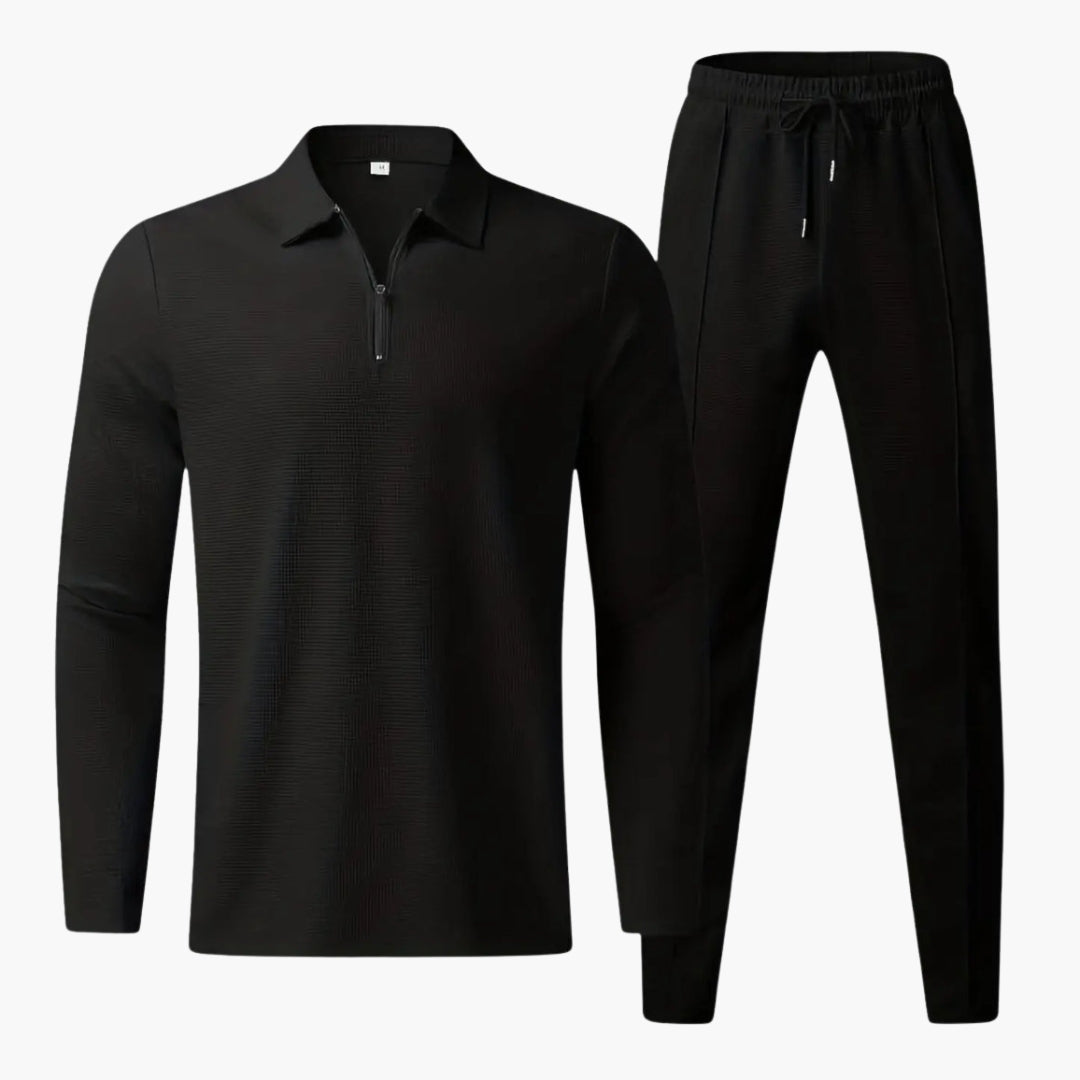 Sporty Quarter Zip Tapered Leg Tracksuit