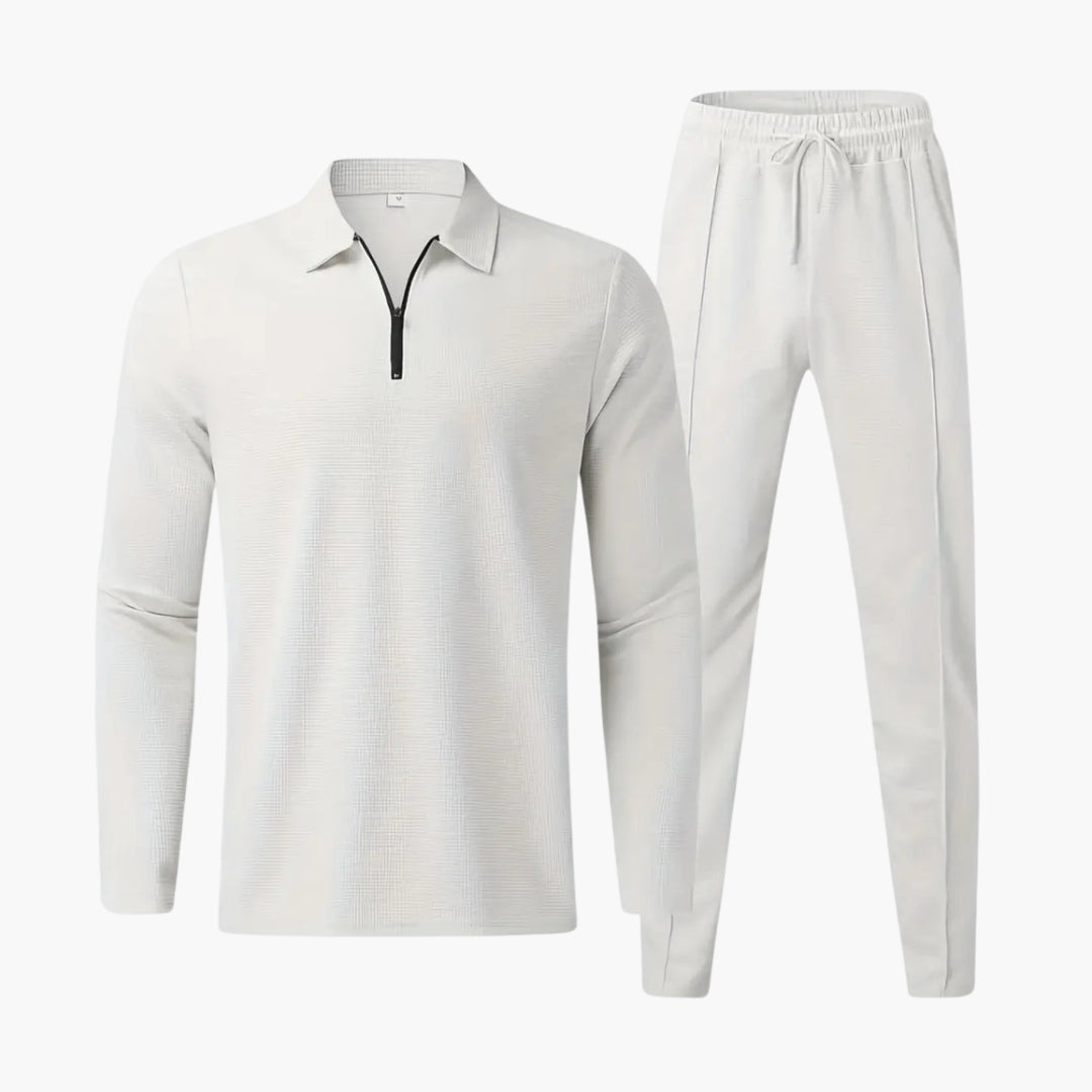 Sporty Quarter Zip Tapered Leg Tracksuit