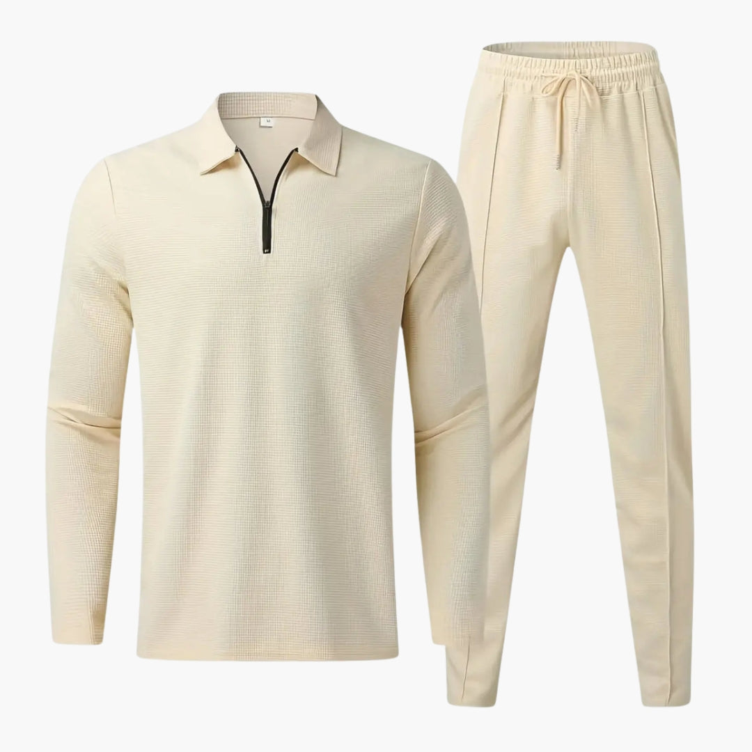 Sporty Quarter Zip Tapered Leg Tracksuit - Olytrend