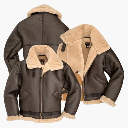 Men's Classic Bomber Jacket with Fur Collar