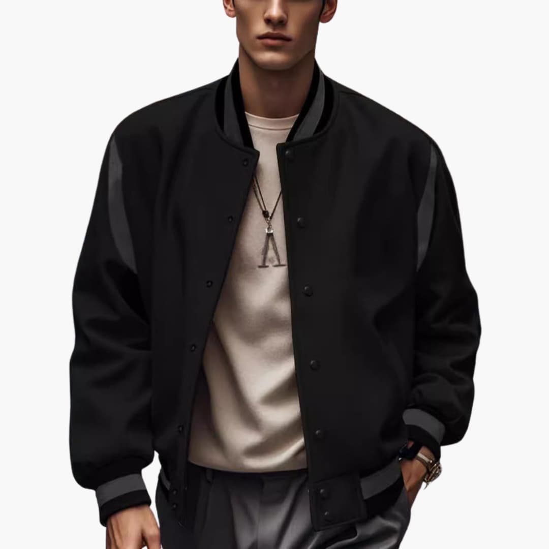 Men's Classic Flight Jacket with Button Front