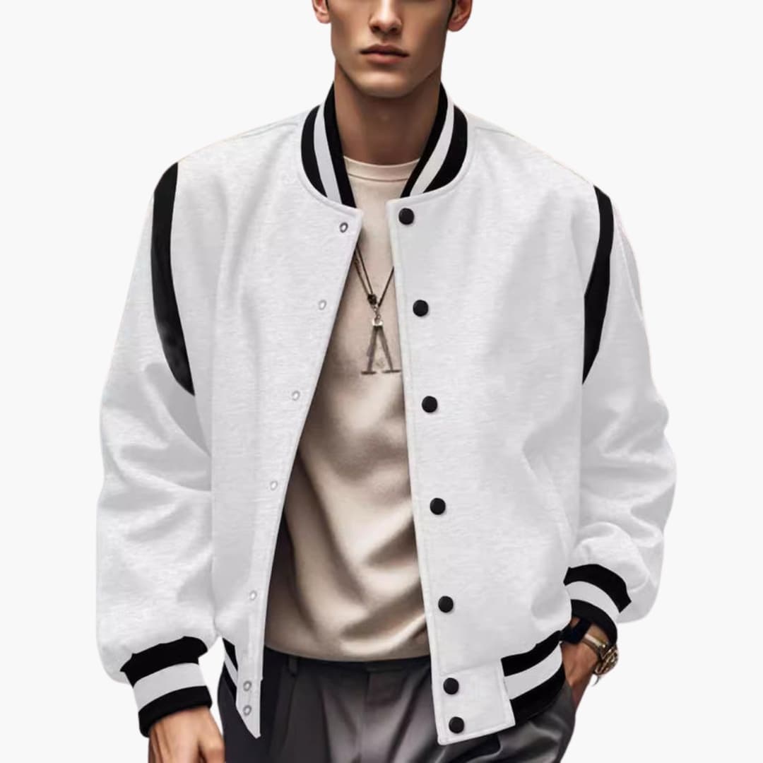 Men's Classic Flight Jacket with Button Front