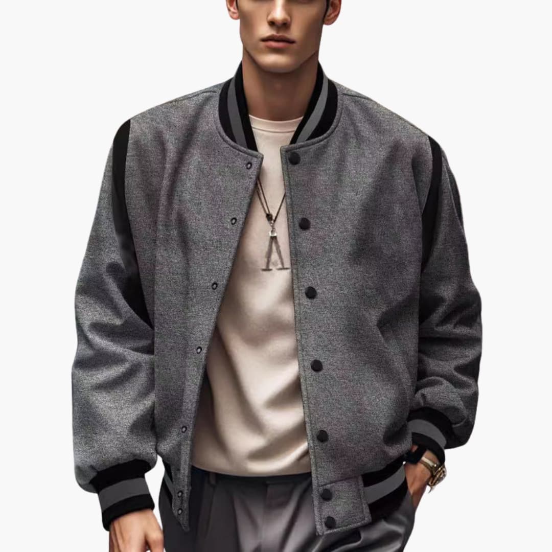 Men's Classic Flight Jacket with Button Front