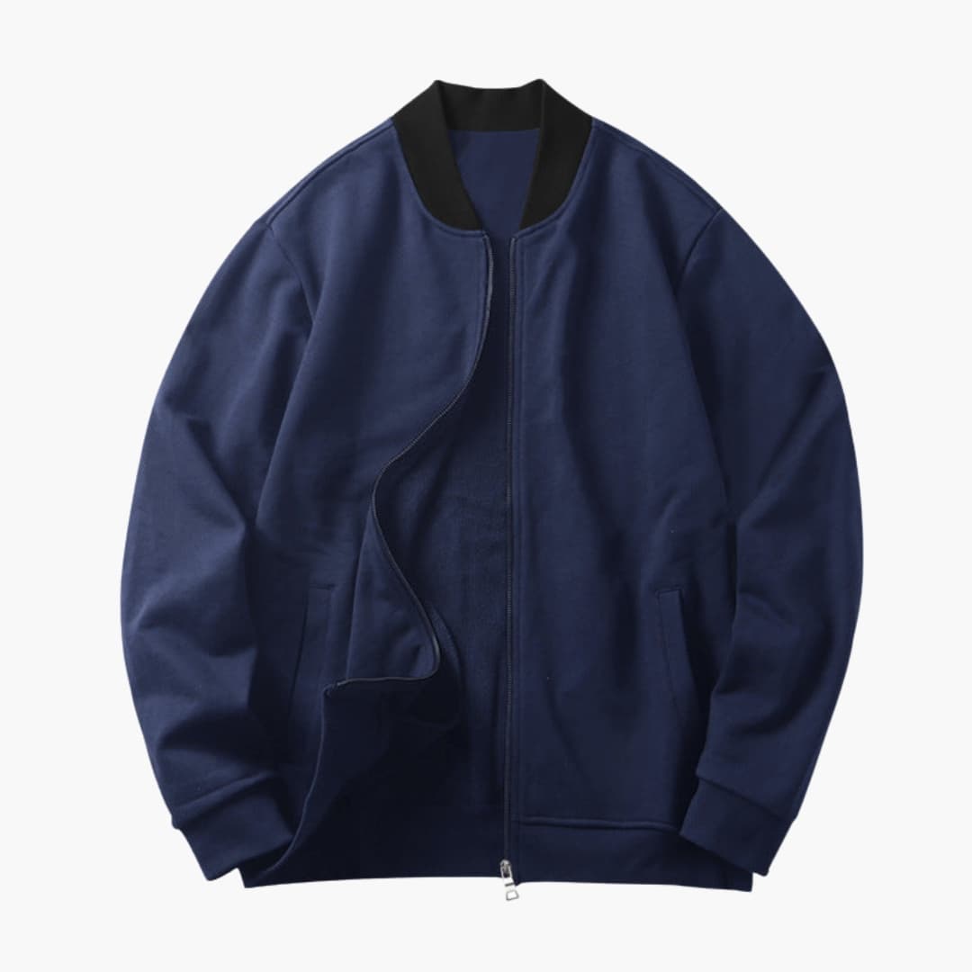 Men's Waterproof Bomber Jacket with Hidden Zip