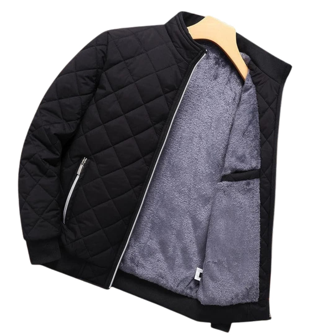 Men's Zip Up Quilted Bomber Jacket - Olytrend