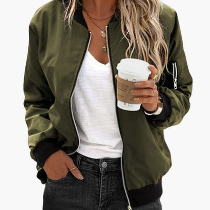 Men's Casual Zip Up Ribbed Sleeve Jacket