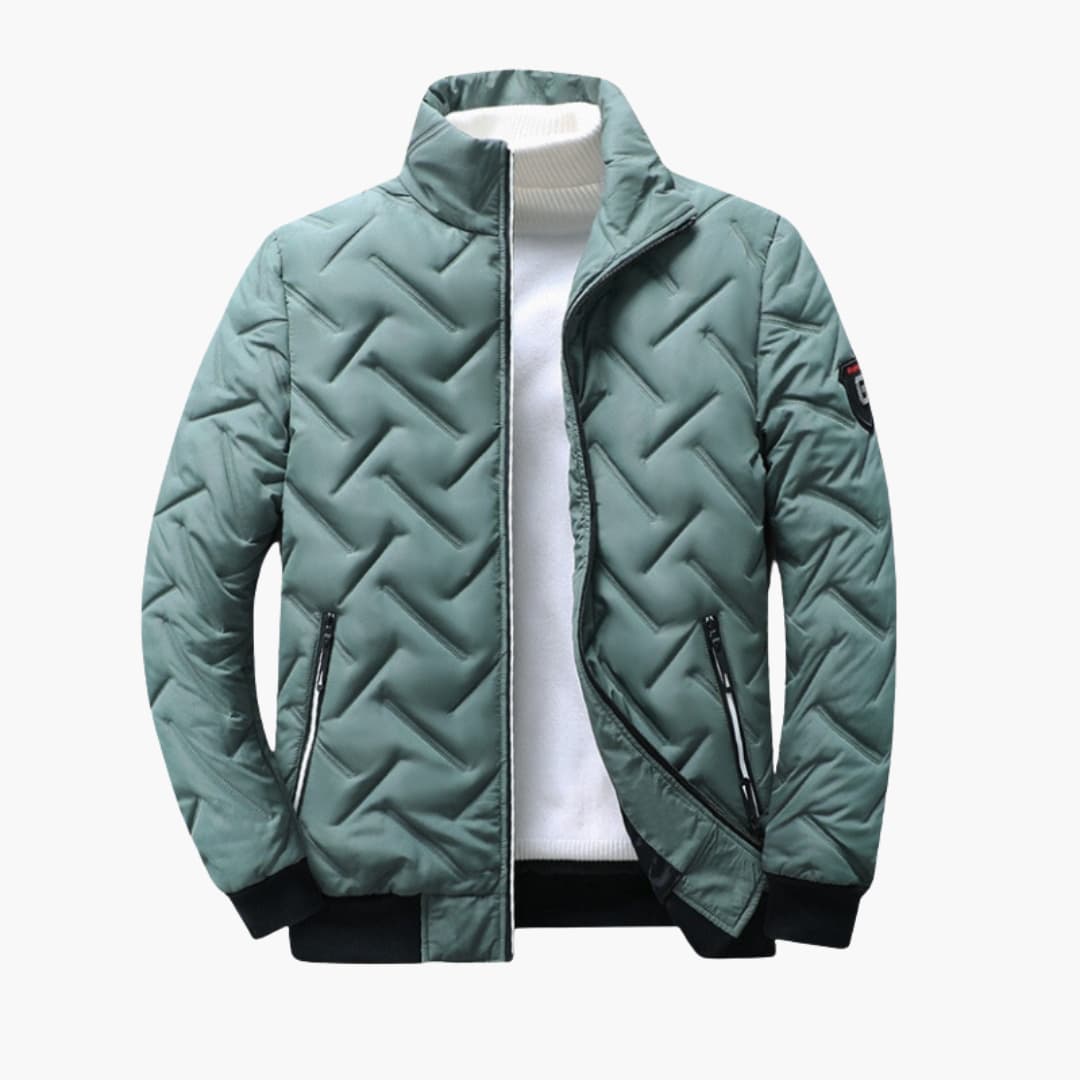 Men's Zip Front Bomber Jacket with Side Pockets