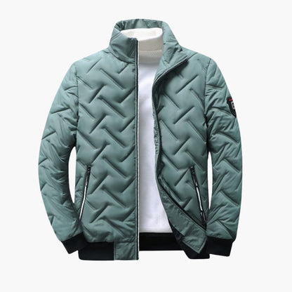 Men's Zip Front Bomber Jacket with Side Pockets