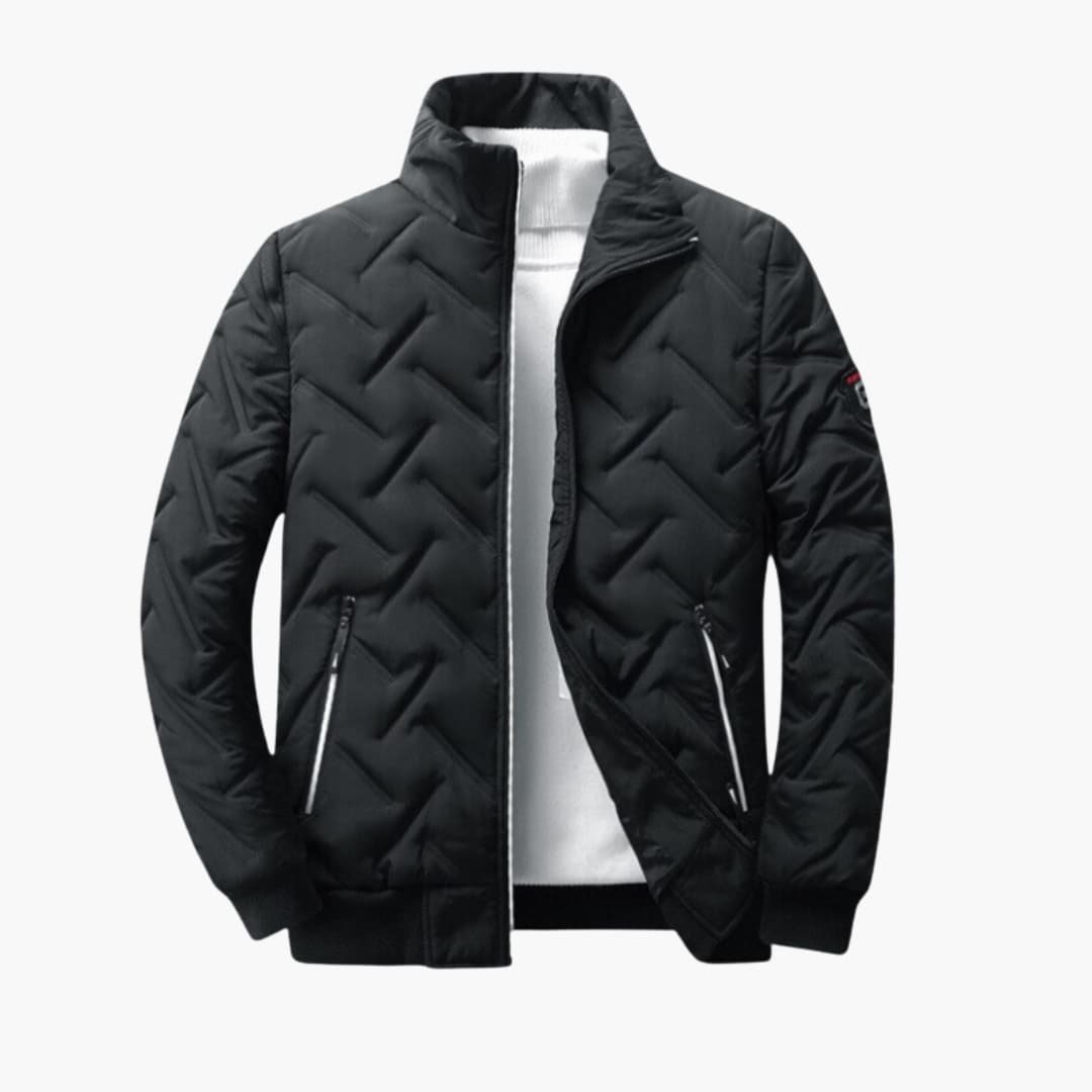 Men's Zip Front Bomber Jacket with Side Pockets - Olytrend