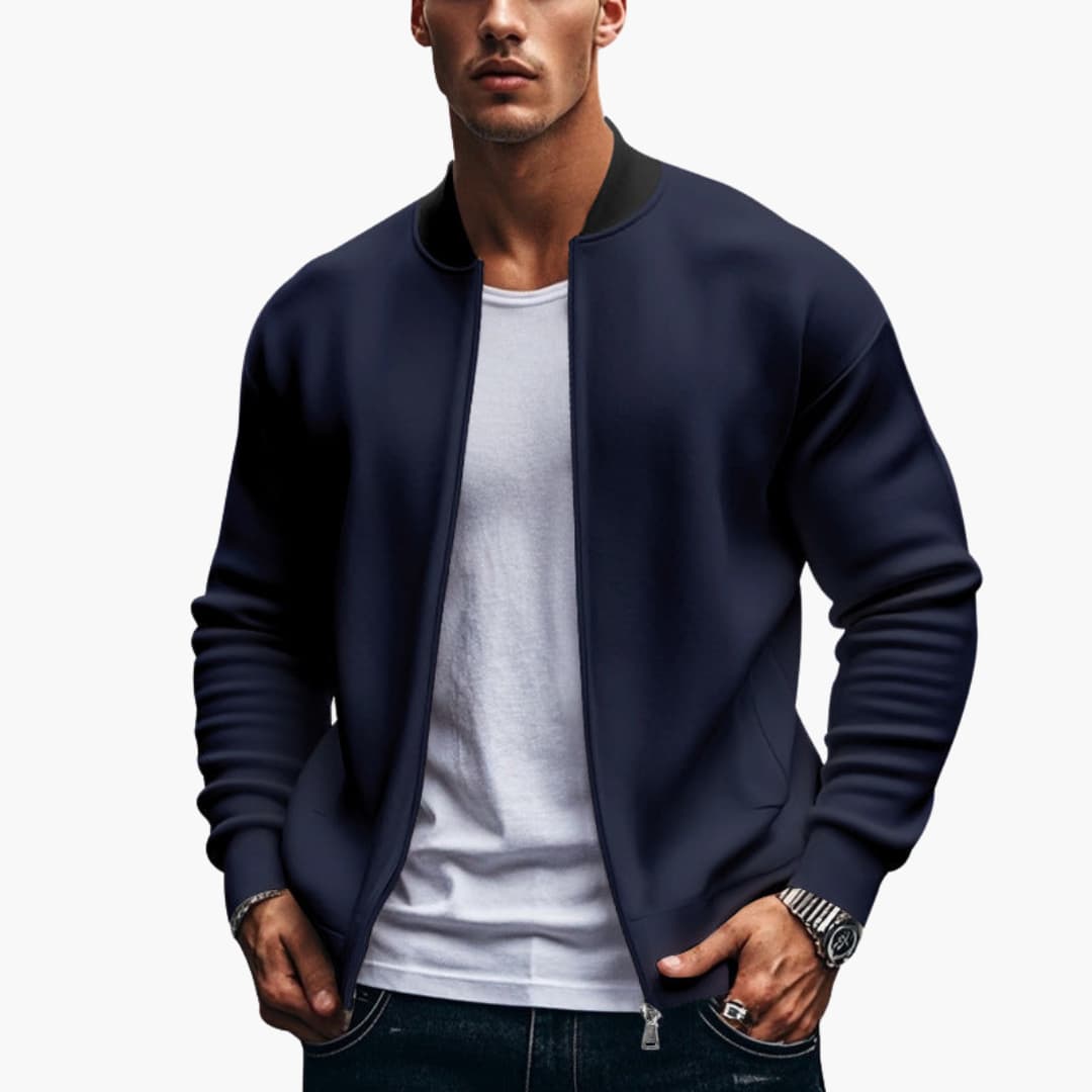 Men's Quilted Zip Up Flight Jacket