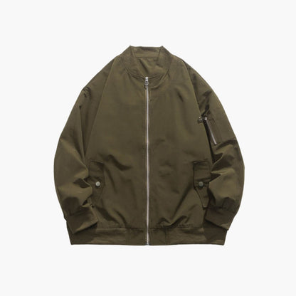 Classic Men's Zip Up Leather Jacket - Olytrend