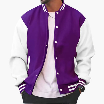 Men's Classic Snap Button Jacket with Multiple Pockets