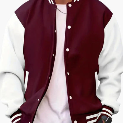 Men's Classic Snap Button Jacket with Multiple Pockets