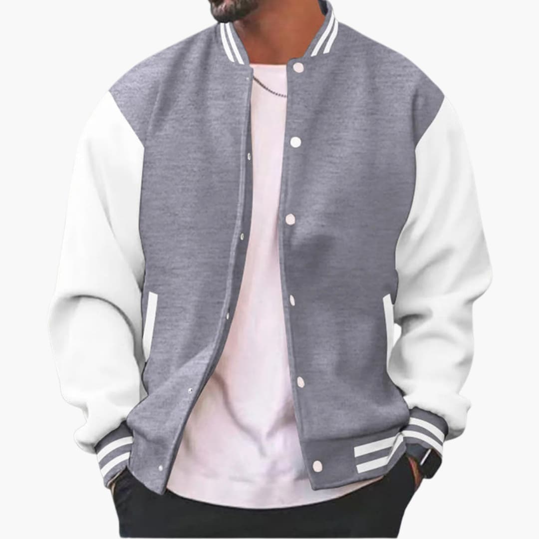 Men's Classic Snap Button Jacket with Multiple Pockets