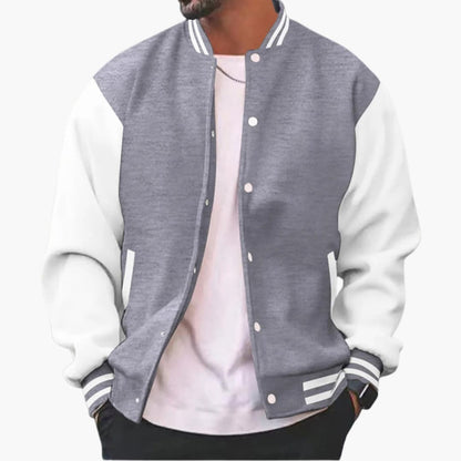 Men's Classic Snap Button Jacket with Multiple Pockets