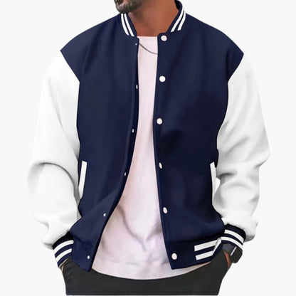 Men's Classic Snap Button Jacket with Multiple Pockets