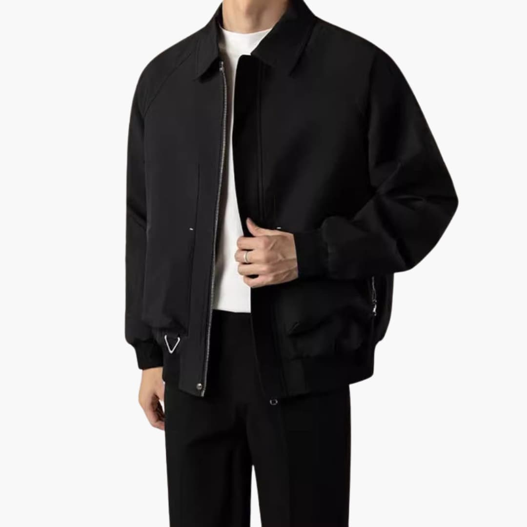 Men's Zip Up Flight Jacket with Elastic Cuff - Olytrend